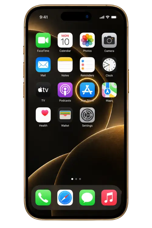 Illustrated app example: Open the App Store