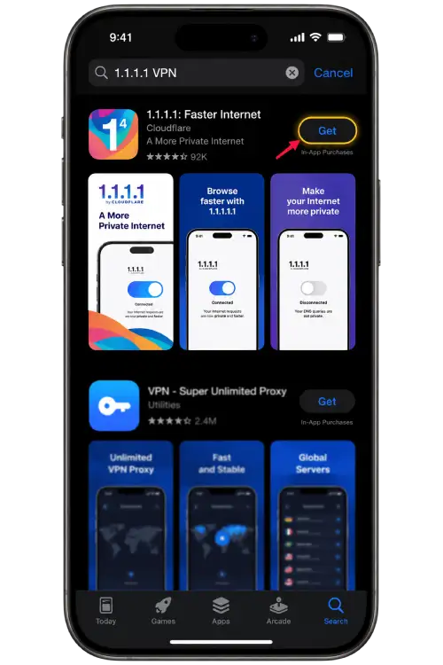 Illustrated app example: Find and install the app