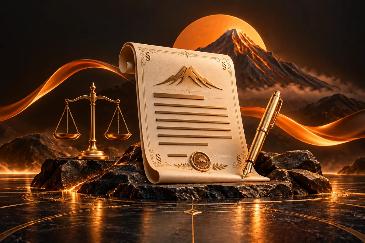 Terms and Conditions — orange-gold Mayon mountain illustration
